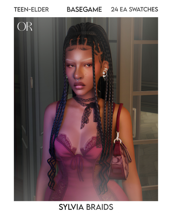 Maxis Match Sylvia Braids by simsfinds - The Sims 4 Custom Content