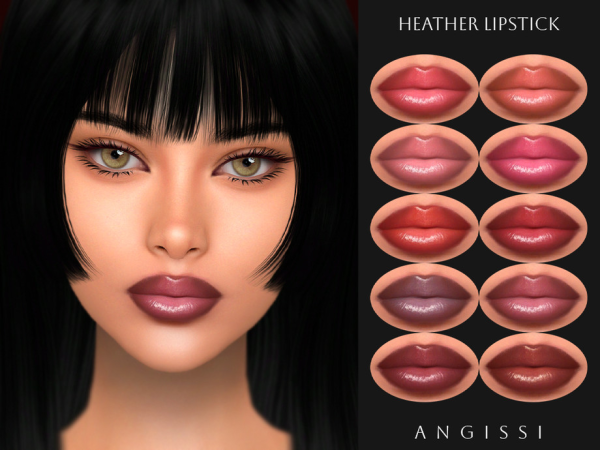 Alpha Heather Lipstick by ANGISSI - The Sims 4 Custom Content