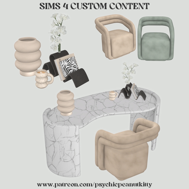 Mix Home Office by psychicpeanutkitty - The Sims 4 Custom Content