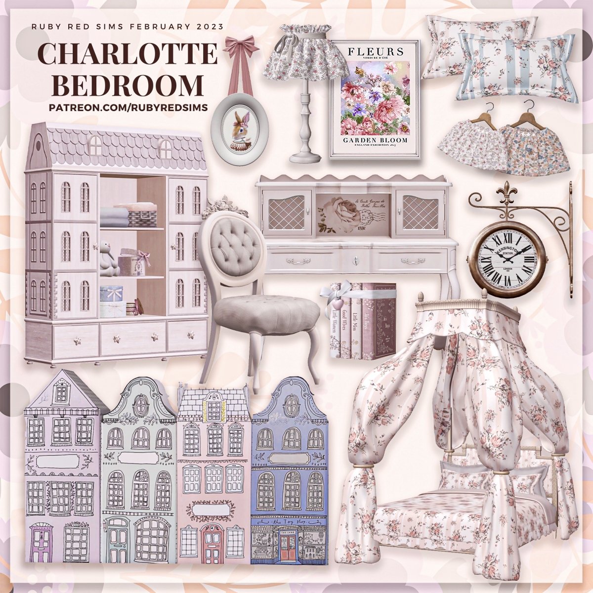 Alpha Charlotte Bedroom by simsfinds - The Sims 4 Custom Content