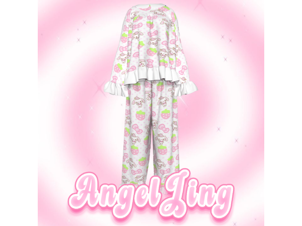 Maxis Match AngelJing 奶 fufu 兔莓睡衣 - The Sims 4 Custom Content