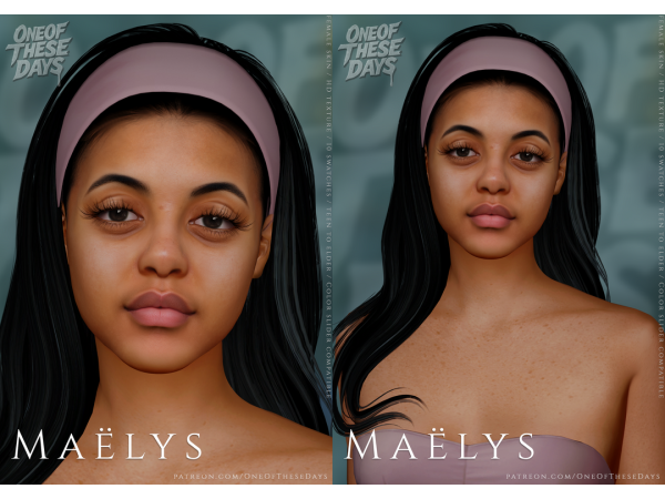Alpha Maëlys SKINSKINOVERLAY facemask eyebags lipstick tray files - The Sims 4 Custom Content