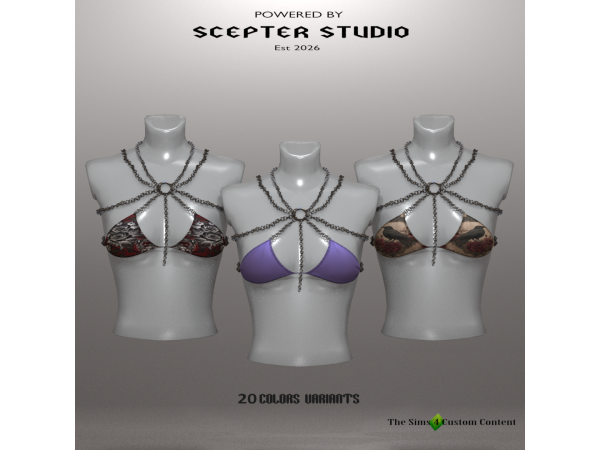 Alpha Bra Chain by Scepter - The Sims 4 Custom Content