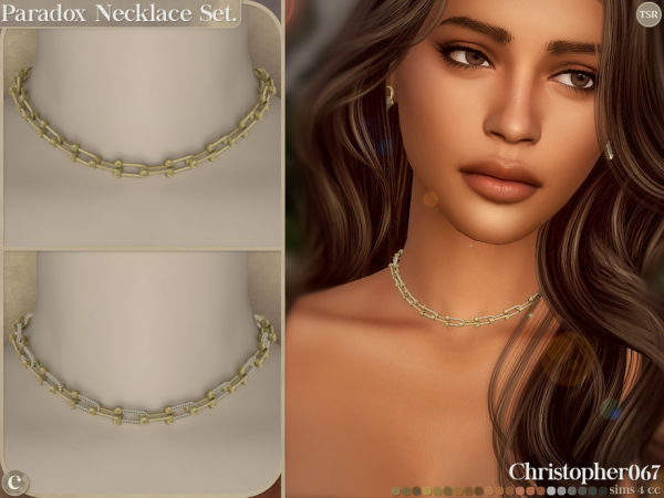 Alpha Paradox Necklace Set Chunky Link Chain Necklaces Christopher067 - The Sims 4 Custom Content