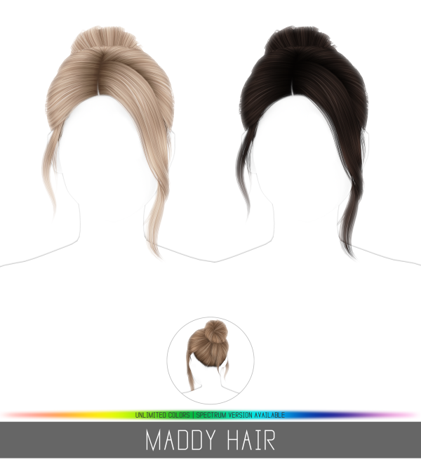 Alpha MADDY HAIR by simsfinds - The Sims 4 Custom Content