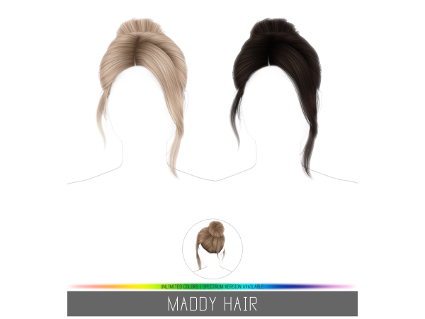 Alpha MADDY HAIR by simpliciaty - The Sims 4 Custom Content