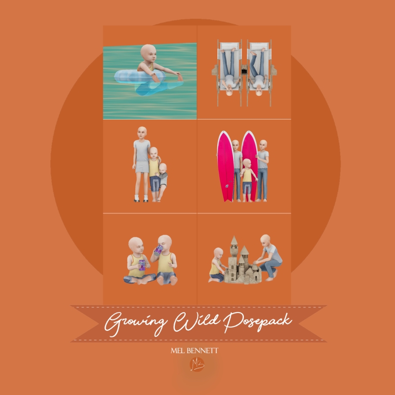 Mix Growing Wild Posepack by melbennett - The Sims 4 Custom Content