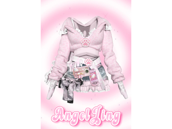 Mix AngelJing 萌萌陷阱 爪印短上衣 - The Sims 4 Custom Content