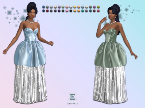 Mix ErinAOK Womens Suleima Gown 070726 - The Sims 4 Custom Content