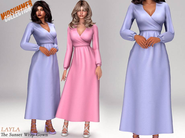 Alpha curseforge Sunset Wrap Gown (midsummer collection) - The Sims 4 Custom Content