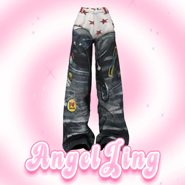 Alpha AngelJing美式街头阔腿裤 by simsfinds - The Sims 4 Custom Content