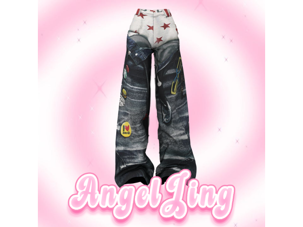 Alpha AngelJing美式街头阔腿裤 - The Sims 4 Custom Content