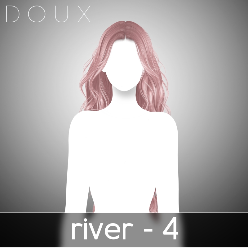 Alpha RIVER HAIRSTYLE by douxhair - The Sims 4 Custom Content