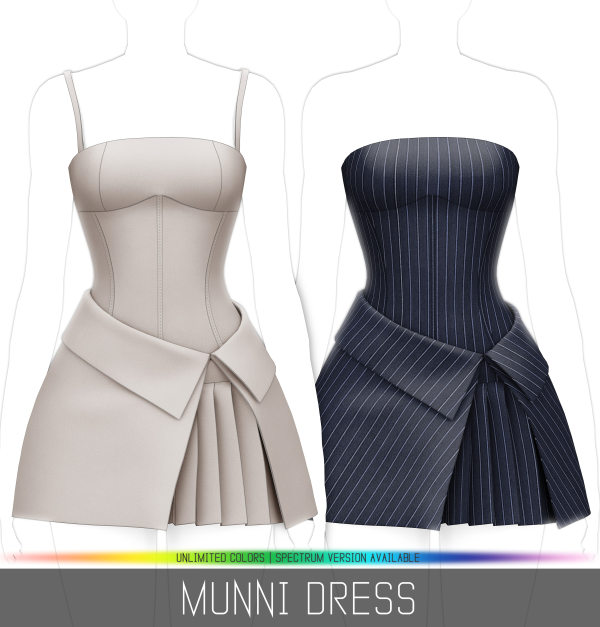 Alpha MUNNI DRESS by simsfinds - The Sims 4 Custom Content