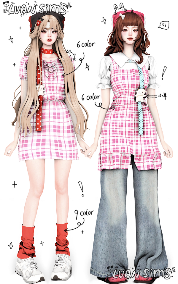 Alpha [LVAN]Cute sheep outfit A21A22A23 by simsfinds - The Sims 4 Custom Content