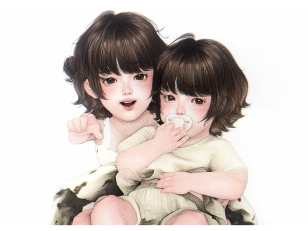 Alpha JINO hair Conversion toddler and infant by HOOHING - The Sims 4 Custom Content