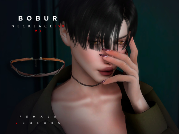 Alpha Leather Choker V3 - The Sims 4 Custom Content