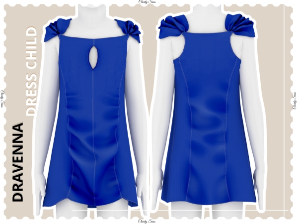Alpha Dravenna Dress Child - The Sims 4 Custom Content