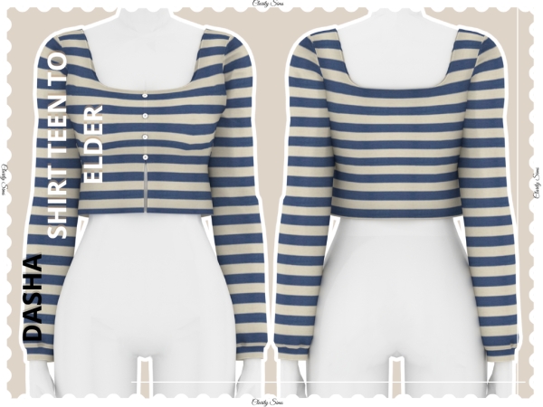 Alpha Dasha Shirt Teen to Elder - The Sims 4 Custom Content