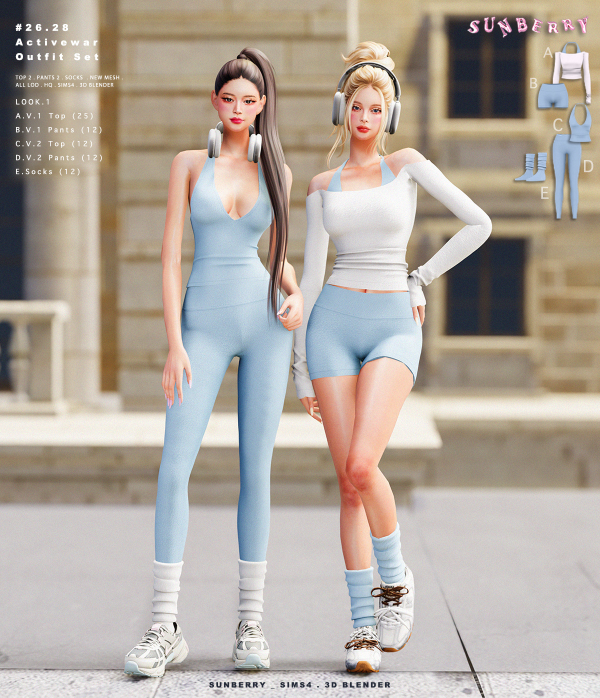 Alpha [SUNBERRY]2628_Activewar Outfit Set by simsfinds - The Sims 4 Custom Content