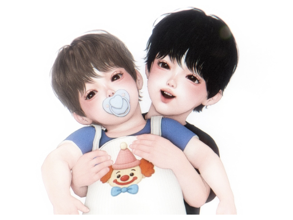 Alpha MOOOD hair Conversion toddler and infant by HOOHING - The Sims 4 Custom Content