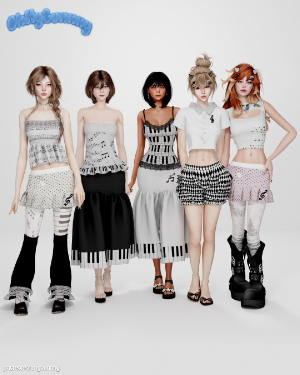 Alpha Piano Aesthetic Collection by ohmybunnny2 - The Sims 4 Custom Content