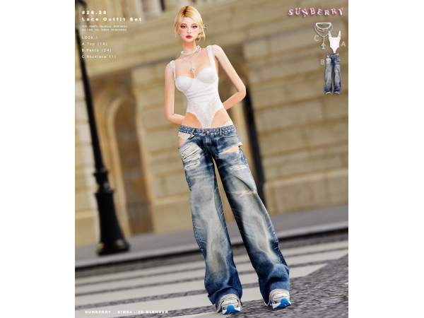 [SUNBERRY]#26.29_Lace Outfit Set