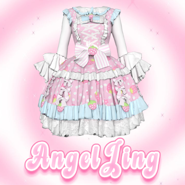 Mix AngelJing Strawberry Ruffle Sleeve Lolita by simsfinds - The Sims 4 Custom Content