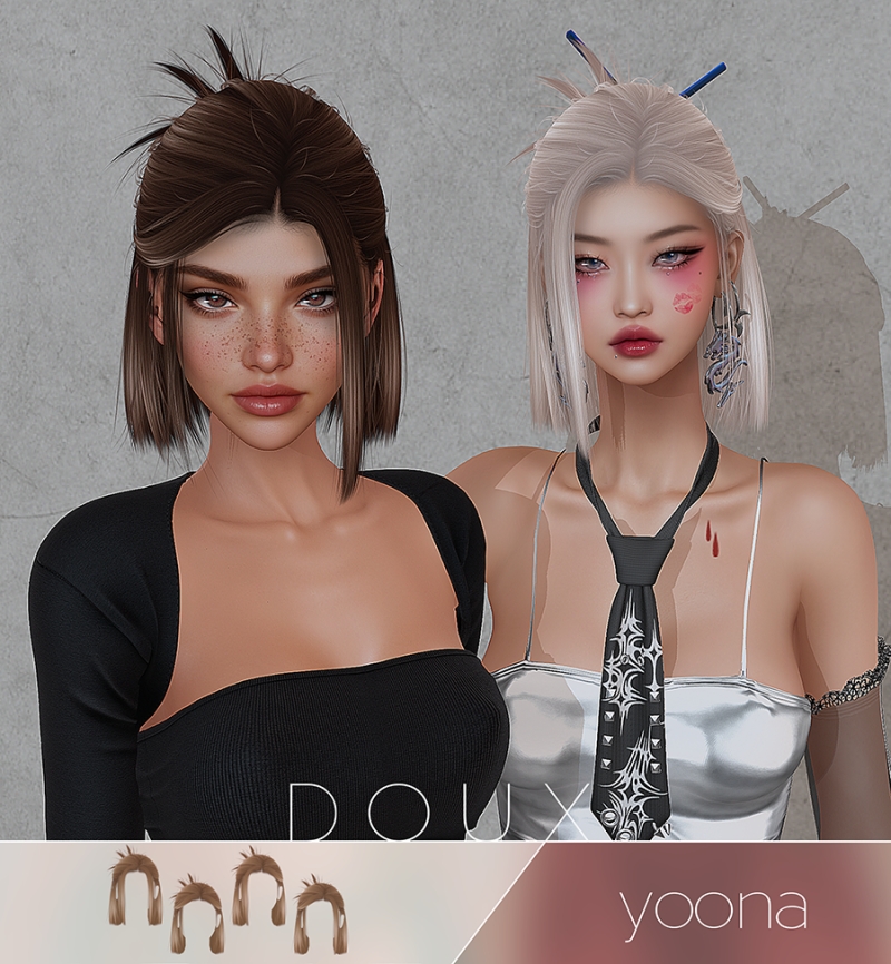 Alpha DOUX Yoona Hairstyle by douxhair - The Sims 4 Custom Content