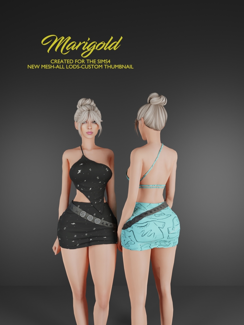 Alpha MARIGOLD TS4_FLORA OUTFIT by marigoldsims - The Sims 4 Custom Content