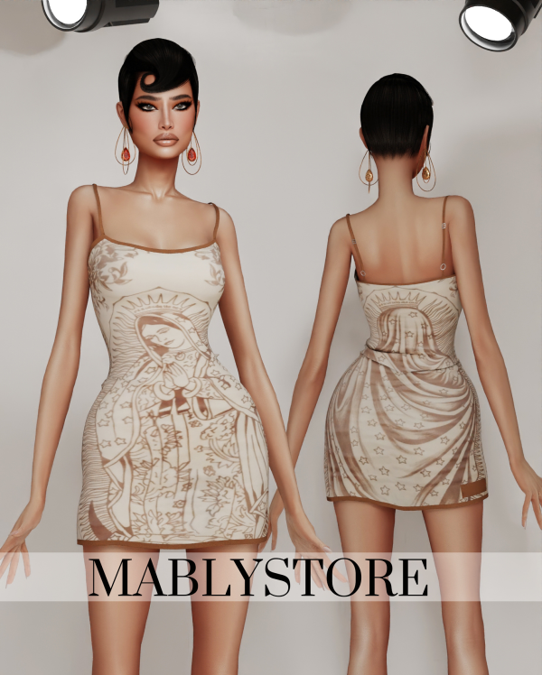 Alpha MablyStore Mary Dress by simsfinds - The Sims 4 Custom Content