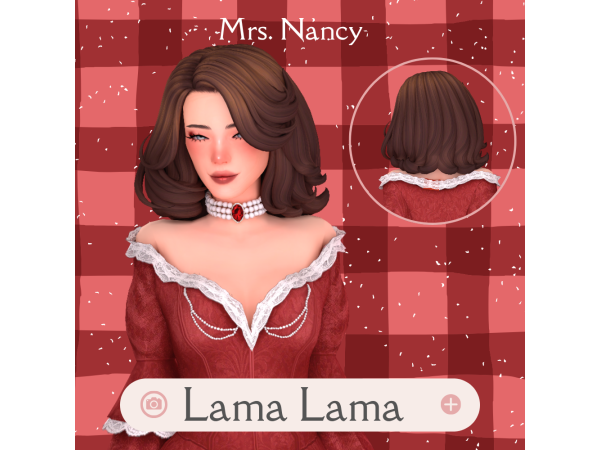 Maxis Match Hair Mrs Nancy by LamaLamaLove - The Sims 4 Custom Content