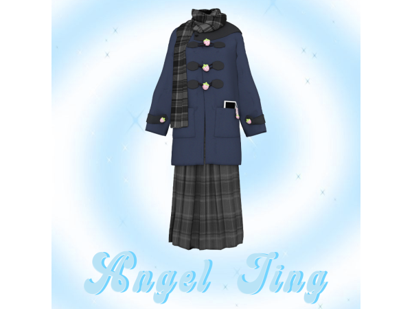 Mix AngelJing Japanese Strawberry Button JK Coat - The Sims 4 Custom Content