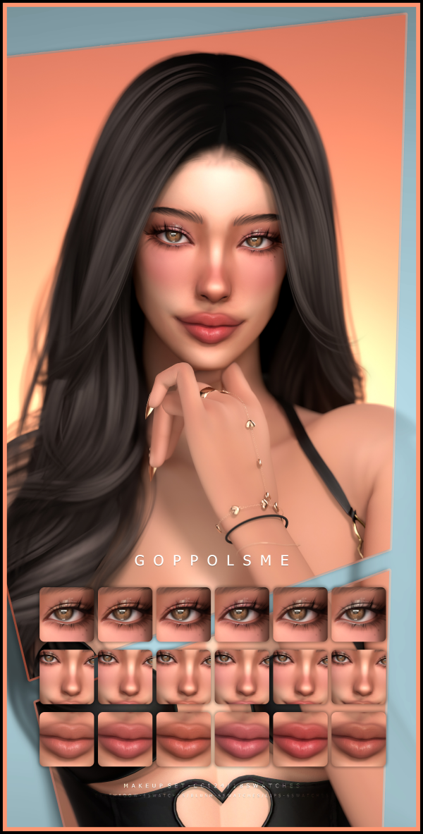 Alpha GPME GOLD MAKEUP SET CC124 by simsfinds - The Sims 4 Custom Content
