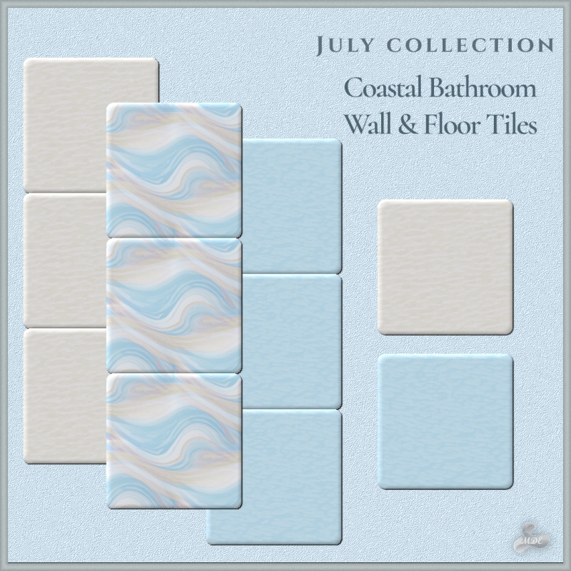 Maxis Match July Coastal Bathroom Wall Floor Tiles by mde - The Sims 4 Custom Content