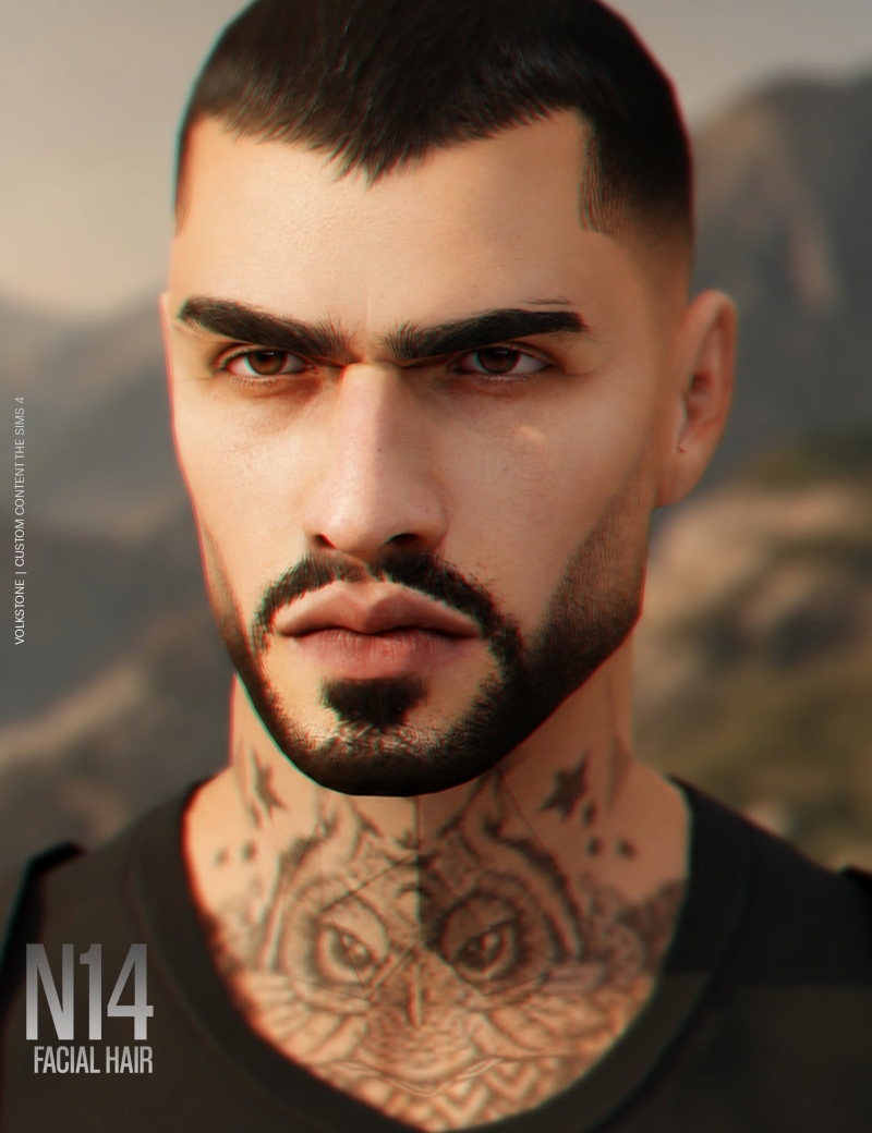 Alpha FACIAL HAIR N14 (FREE) by volkstonesims - The Sims 4 Custom Content