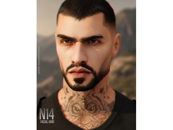 Alpha FACIAL HAIR N14 (FREE) - The Sims 4 Custom Content