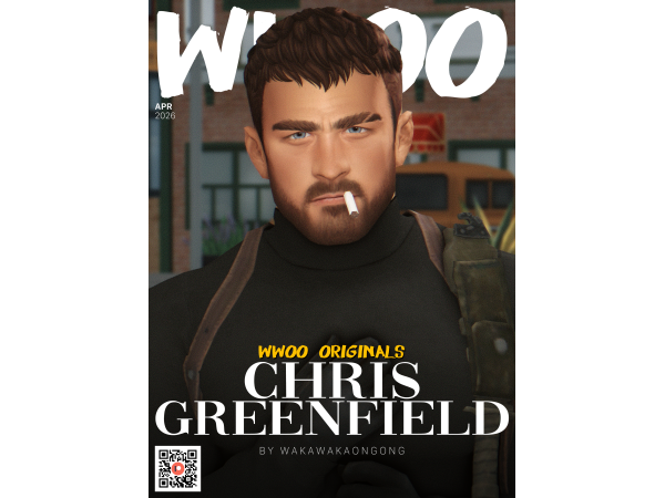Mix [WWOO] Chris Greenfield by wakawakaongong - The Sims 4 Custom Content