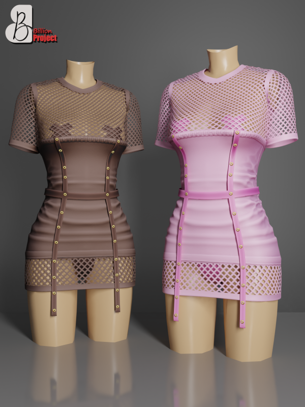 Alpha BillionProject Revita Mini dress by billion_project666 - The Sims 4 Custom Content