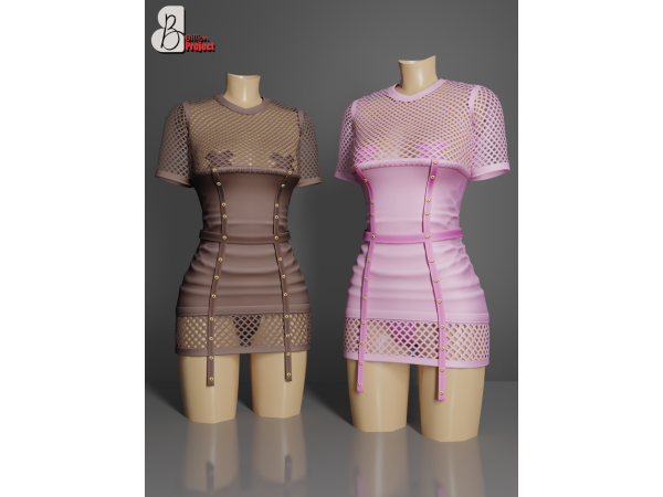 Alpha BillionProject Revita Mini dress - The Sims 4 Custom Content