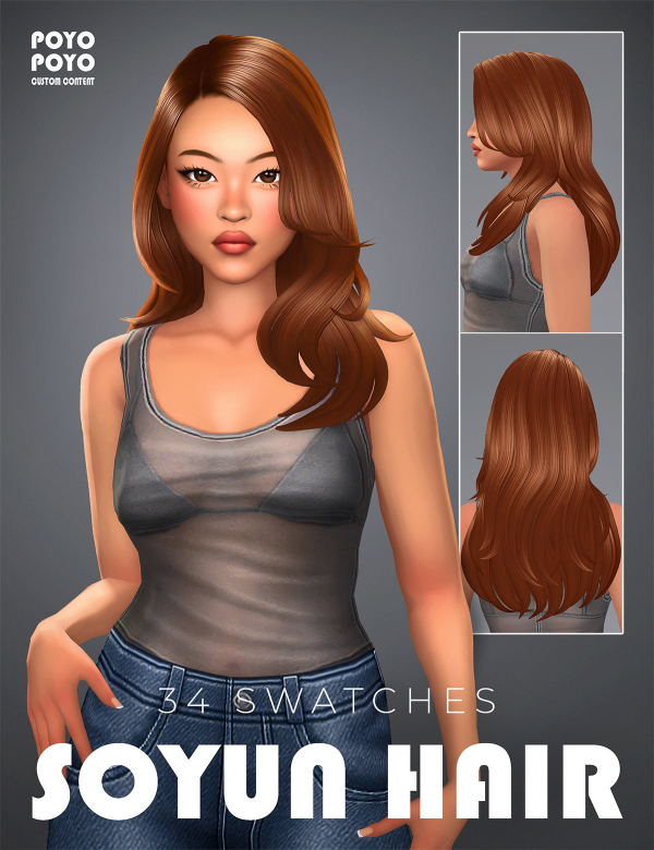 Maxis Match SOYUN HAIR by simsfinds - The Sims 4 Custom Content