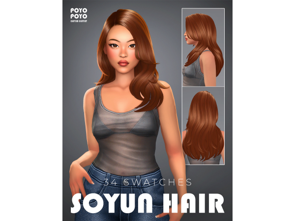 Maxis Match SOYUN HAIR by poyopoyosim - The Sims 4 Custom Content