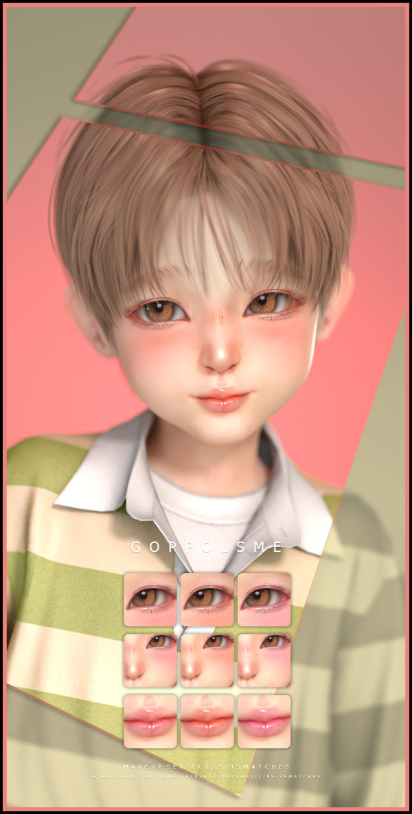 Alpha GPME GOLD MAKEUP SET CC125 by simsfinds - The Sims 4 Custom Content