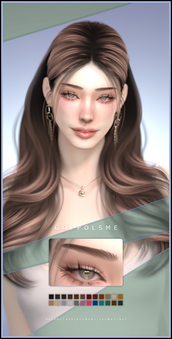 Alpha GPME GOLD Eyebrows Default Replacement 034MedLongMedCurvedSubtle by simsfinds - The Sims 4 Custom Content
