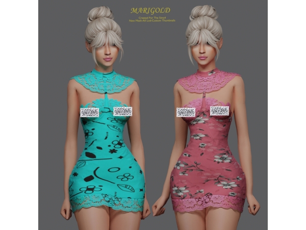 Alpha MARIGOLD TS4_VIORI DRESS - The Sims 4 Custom Content