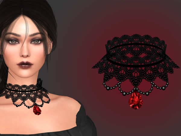 Alpha Theda necklace - The Sims 4 Custom Content