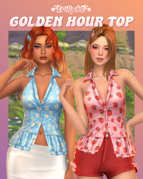 Maxis Match Golden Hour Top by simsfinds - The Sims 4 Custom Content