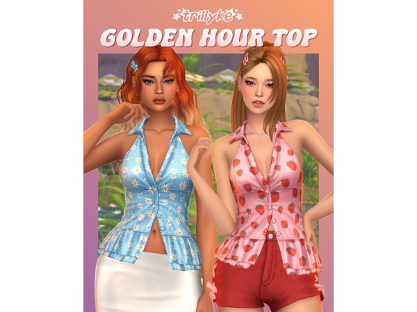 Maxis Match Golden Hour Top by trillyke - The Sims 4 Custom Content