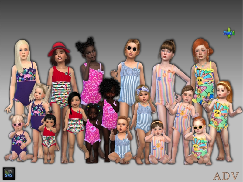 Alpha Swimwear for girls by artedellavita_mabra - The Sims 4 Custom Content