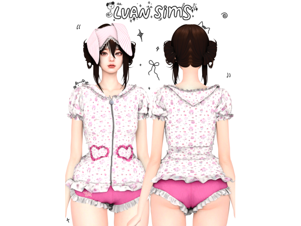Mix [LVAN]Y2K retro outfit A11 - The Sims 4 Custom Content